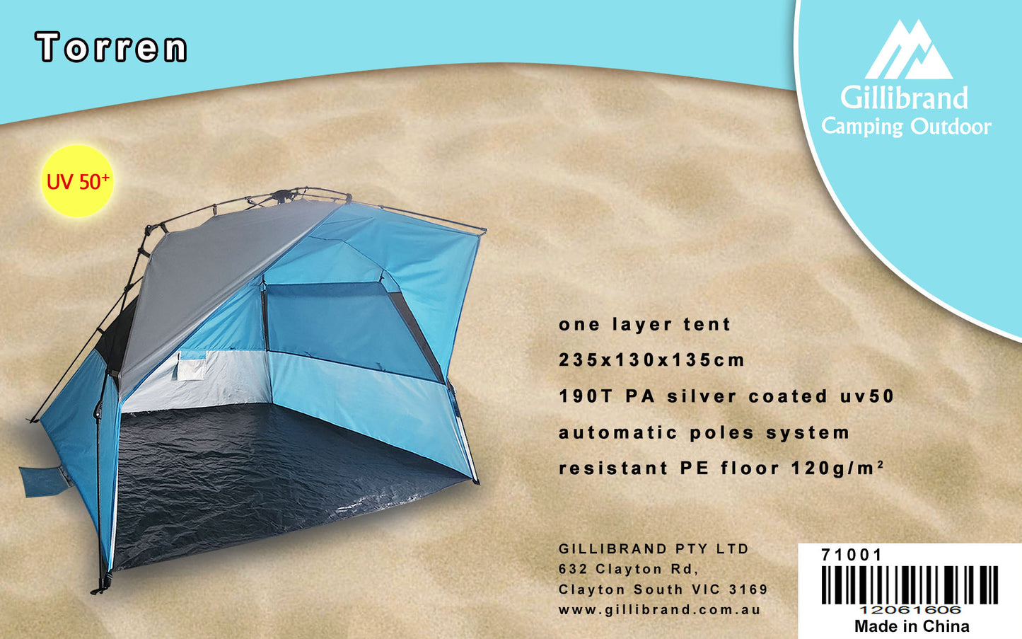 Torren 2 Persons instant beach Shelter