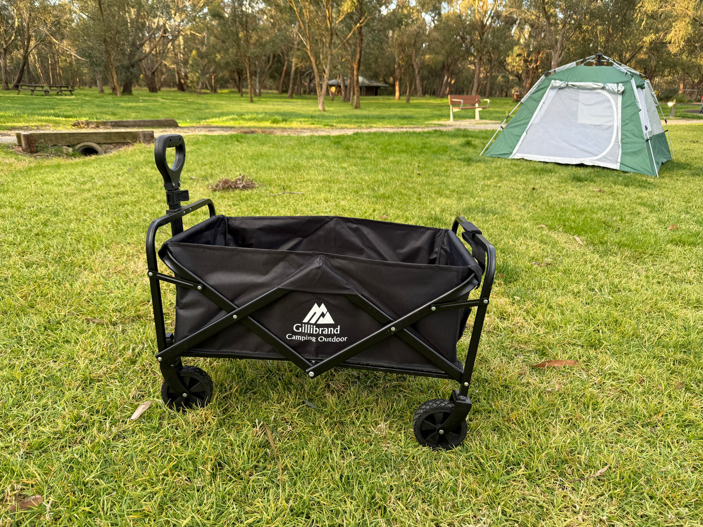 Black camping trolley cart