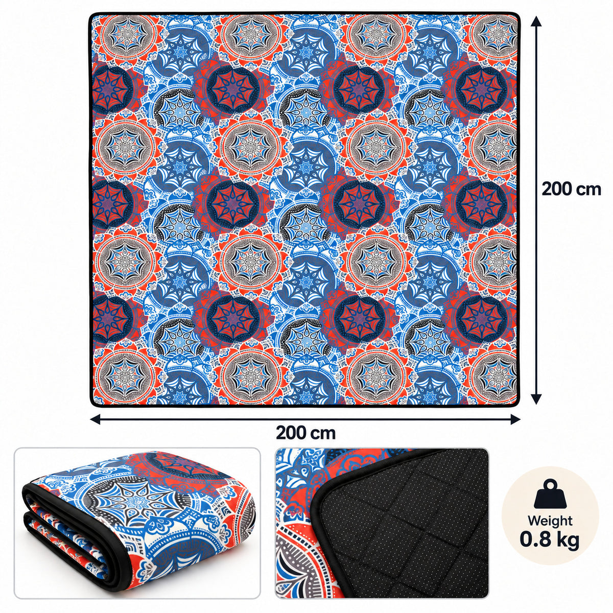 Ocean Mosaic Large Picnic Mat 200cm x 200cm