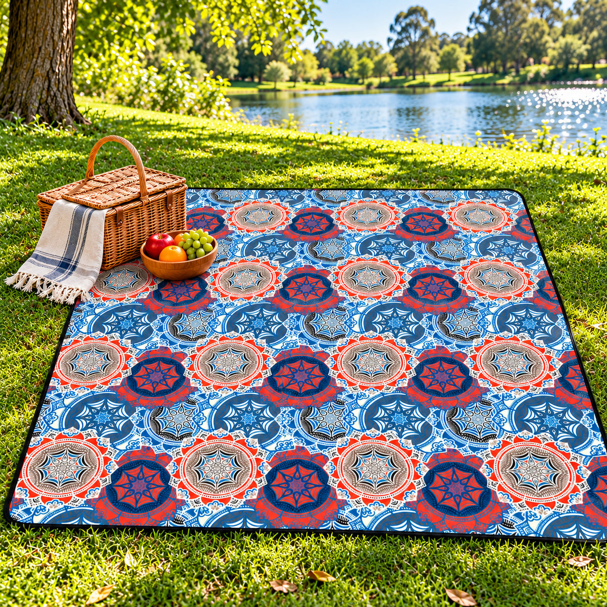 Ocean Mosaic Large Picnic Mat 200cm x 200cm