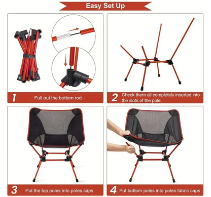 2 Lightweight portable camping chairs bundle