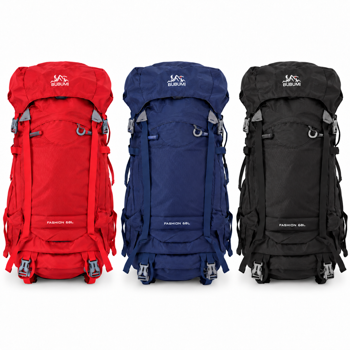 BUBUMI 68L Hiking Backpack with Rain Cover – Outdoor Travel Pack