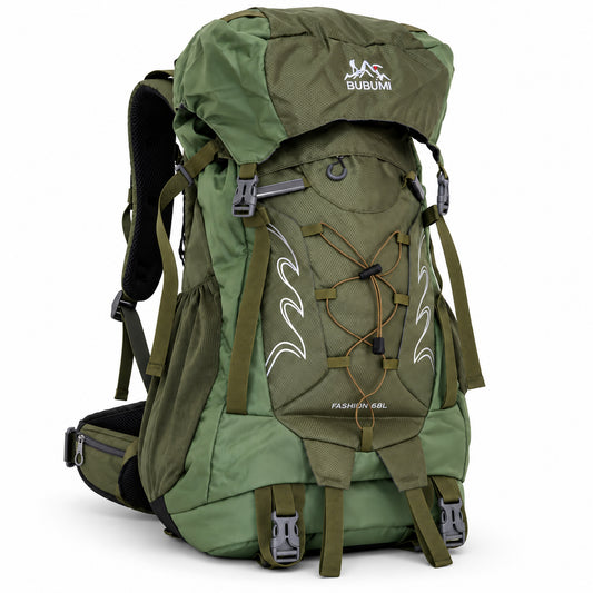 SummitMesh 68L Hiking Backpack with Rain Cover – Lightweight Camping & Travel Rucksack