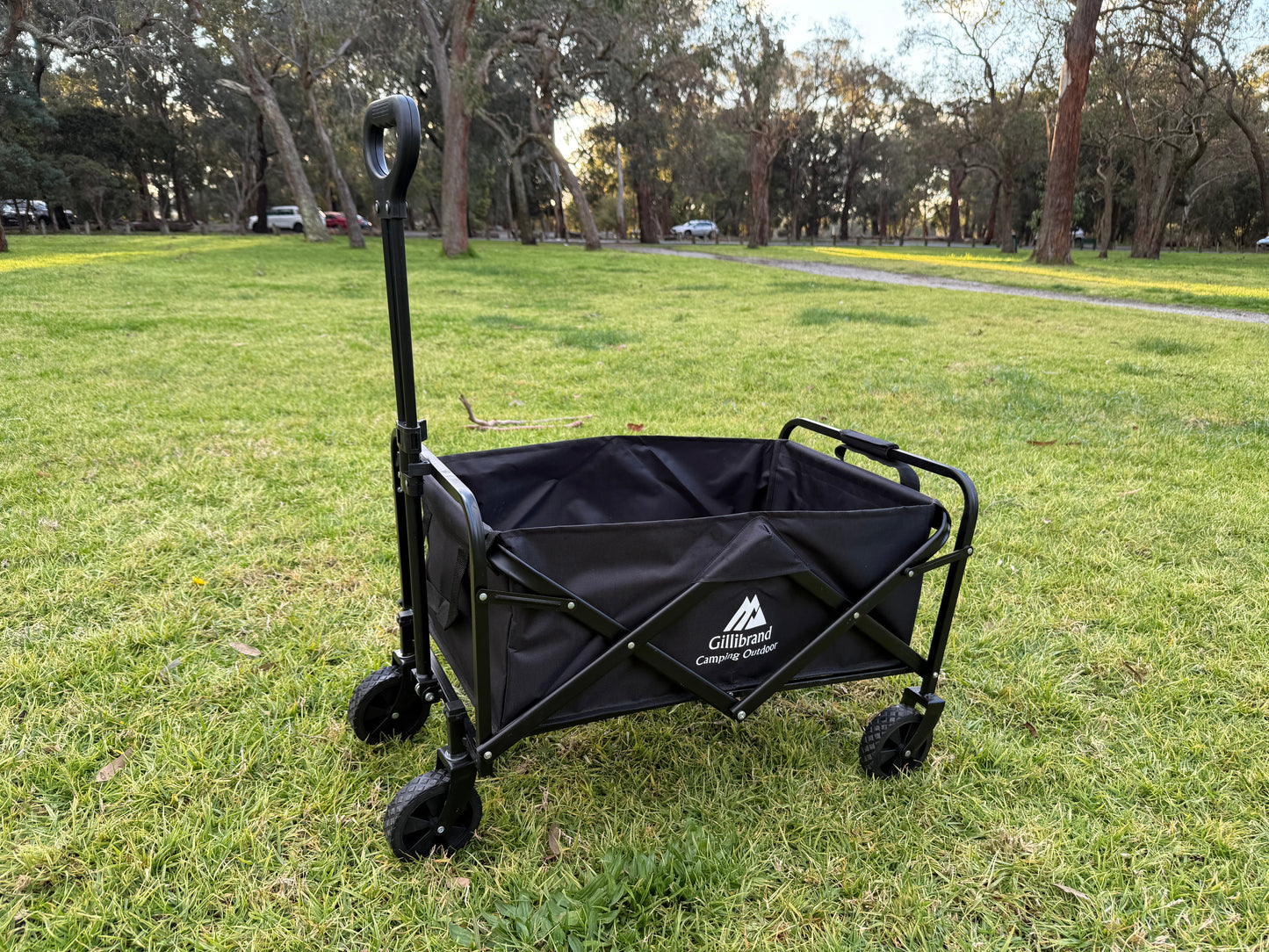 Black camping trolley cart